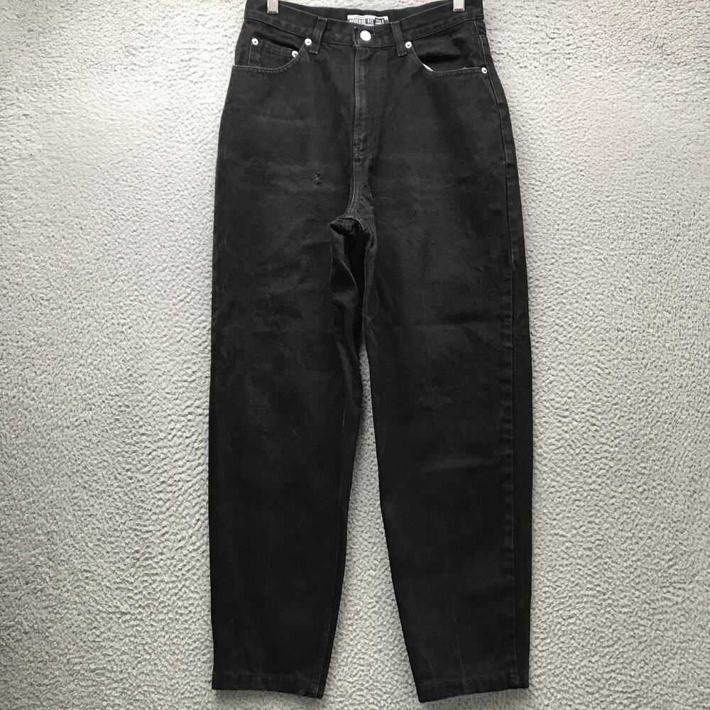 Vintage Gap Denim Jeans Womens 26/27 Tapered Leg Reverse Fit Dark Wash Black